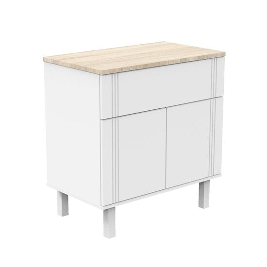 Eléonore Commode 1 tiroir 2 portes Blanc  de Sauthon Baby's Sweet Home