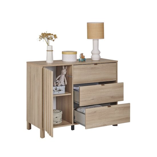 Calypso Commode 1 porte 3 tiroirs Beige 140 cm de Galipette Calypso Commode 1 porte 3 tiroirs Beige 140 cm de Galipette