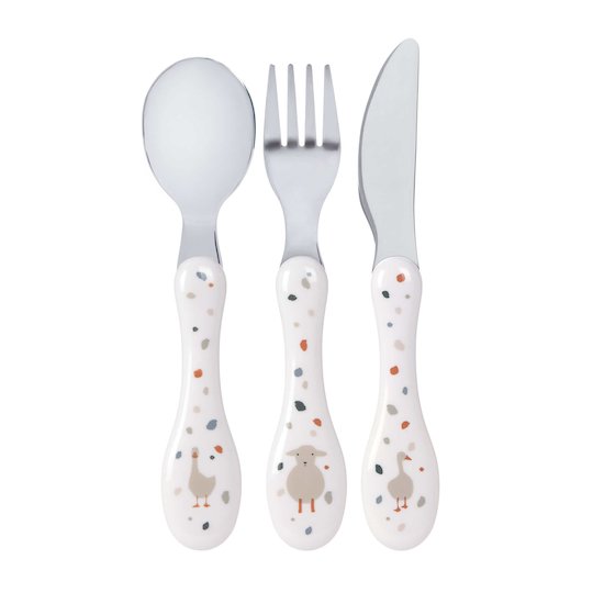 Tiny Farmer 3 Couverts enfants inox Mouton & Oie  de Lässig