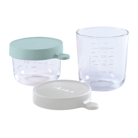 Coffret 2 Portions Verre Vert/Gris 150-250 ml de Béaba