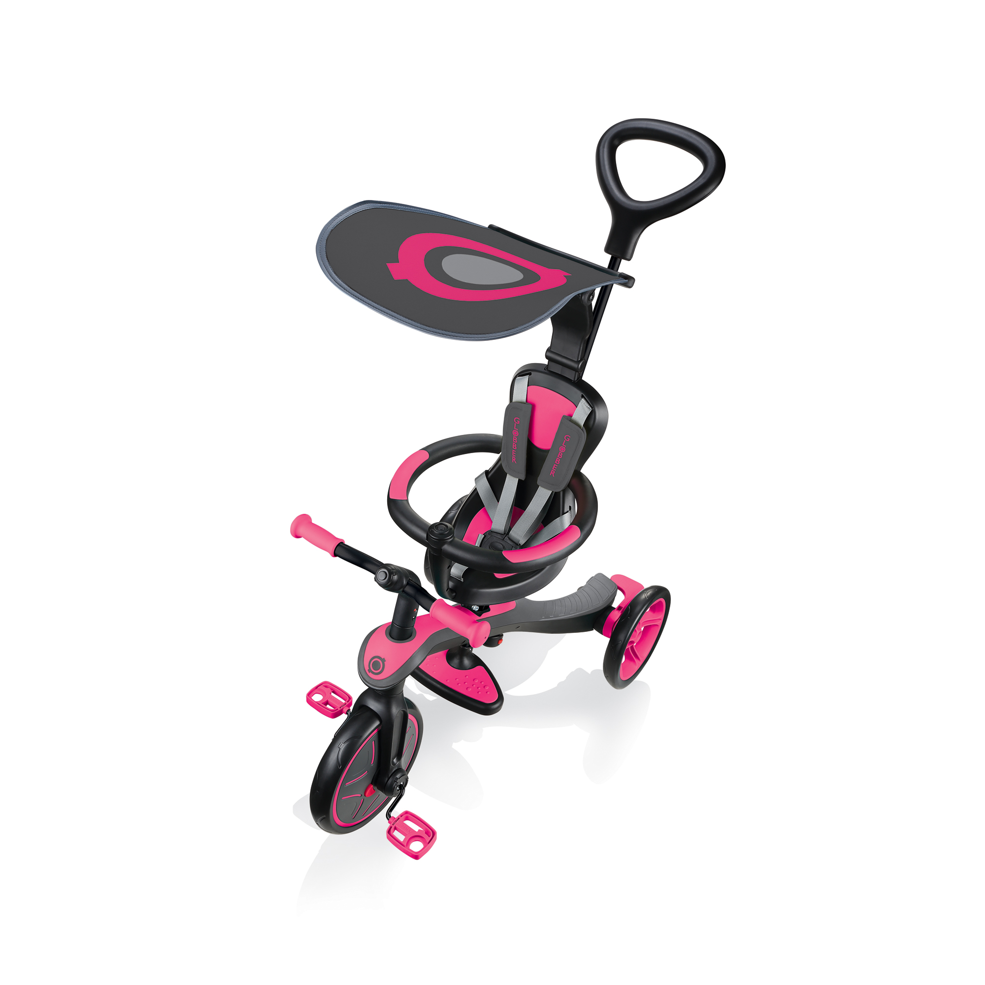 Tricycle Explorer 4 en 1 Fuchsia de Globber, Trotteurs Aubert