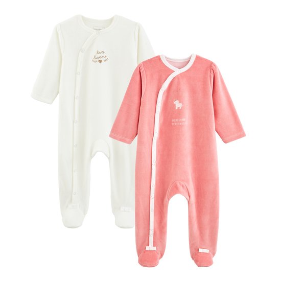 Licorne lot 2 pyjamas Rose praline Naissance de P'tit bisou