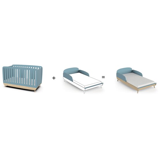Firmiana Kit Évolutif pour lit 70 x 140 cm Bleu Orage  de CBA Meubles Firmiana Kit Évolutif pour lit 70 x 140 cm Bleu Orage  de CBA Meubles
