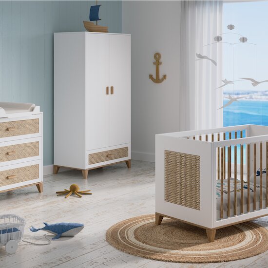 Nami Armoire 2 portes Neige  de Théo Nami Armoire 2 portes Neige  de Théo