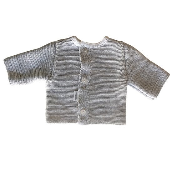 Cardigan coton bio Collection P'tit Bisou Trousseau Tricot 2019 Gris chiné 0 mois de P'tit bisou