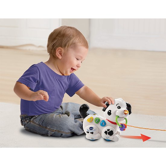 Chien Interactif A Tirer 1 2 3 P Tit Dalmatien Blanc De Vtech Autres Jouets D Eveil Aubert