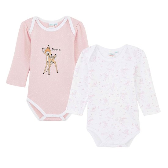 Lot de 2 bodies Disney Bambi Rose 3 mois de Disney Baby