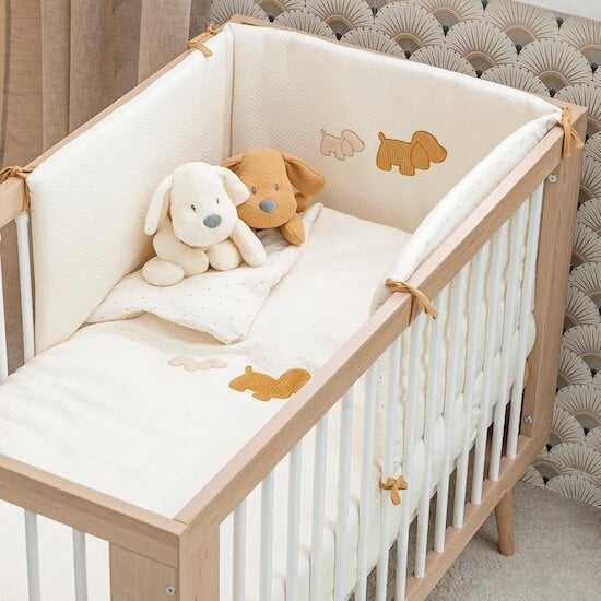 Charlie Housse de Couette Bébé avec Taie Vanille - Pois 100 x 180 cm de Nattou