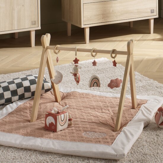 Grand tapis Petit Cœur Vieux Rose  de Sauthon Baby Déco Grand tapis Petit Cœur Vieux Rose  de Sauthon Baby Déco