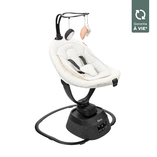 Transat Balancelle Electrique pour Bébé à 9KG avec Télécommande 5  Amplitudes de Vibration Minuterie 10 Musique Bluetooth/USB - Costway