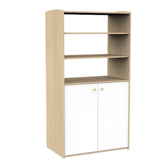 Alice Armoire dressing Blanc et bois  de Sauthon Baby's Sweet Home Alice Armoire dressing Blanc et bois  de Sauthon Baby's Sweet Home