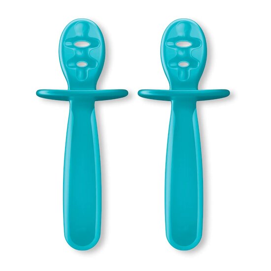 Lot de 2 cuillères d'apprentissage Bleu 6 mois + de Tigex