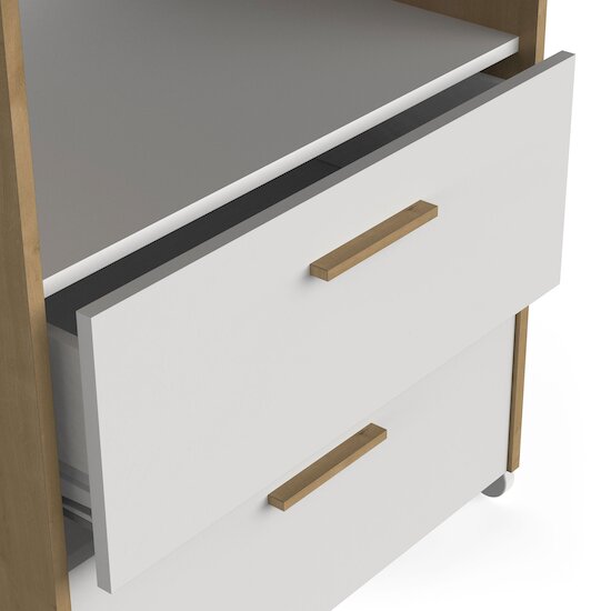 Naili Commode à langer 2 tiroirs Chêne hamilton / blanc  de CBA Meubles Naili Commode à langer 2 tiroirs Chêne hamilton / blanc  de CBA Meubles