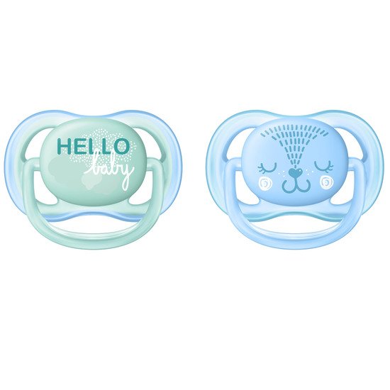 Lot 2 sucettes ultra air Hello baby 0-6 mois de Philips AVENT