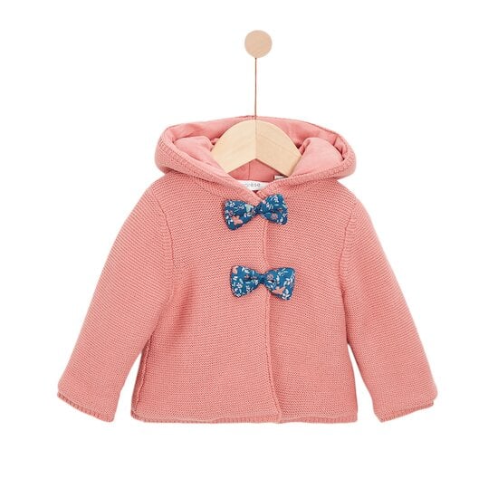 Poésie d'Automne Veste à capuche tricot Pink Raspberry  de Marèse Poésie d'Automne Veste à capuche tricot Pink Raspberry  de Marèse