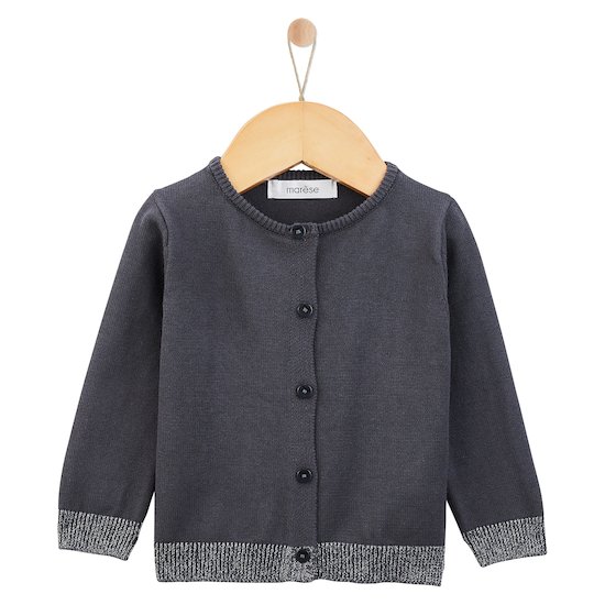 Petite Fleurette Cardigan Gris Ébonite  de Marèse