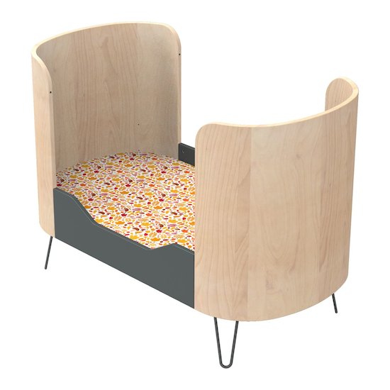 Galopin Lit Little big bed pied fil Gris volcan  de Sauthon Original Galopin Lit Little big bed pied fil Gris volcan  de Sauthon Original