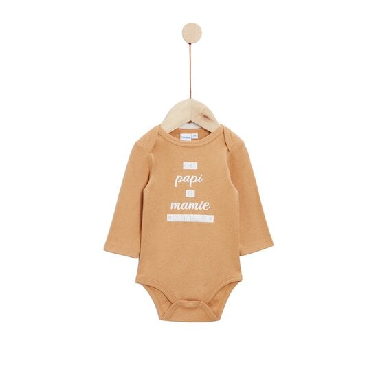 Body Annonce de Grossesse aux Grands-Parents Marron 6 mois de P'tit bisou