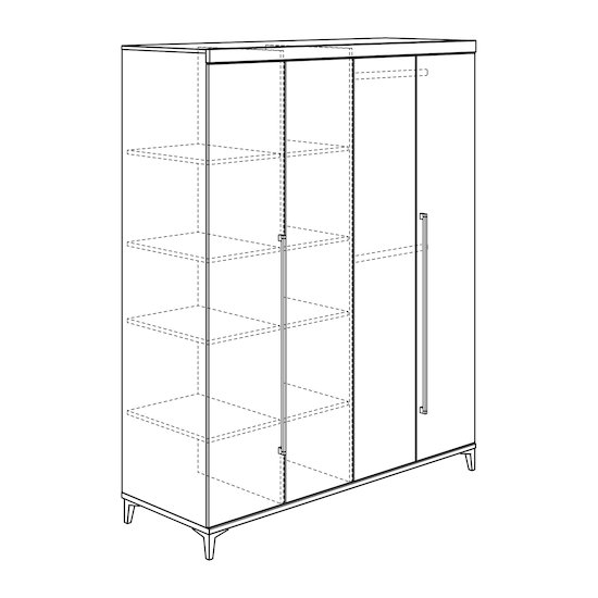Remo Armoire 4 portes Blanc craie  de Paidi Remo Armoire 4 portes Blanc craie  de Paidi