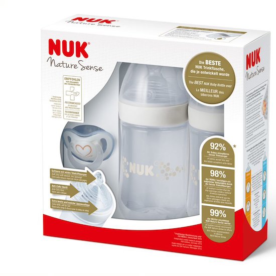 Kit de 2 biberons Nature Sense 260 ML + Sucette  260ml de Nuk