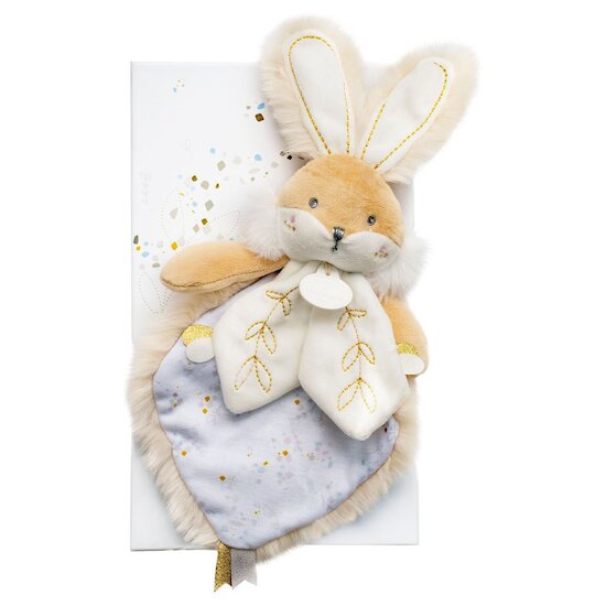 Nattou Doudou couverture lapin Lapidou gris ananas/blanc