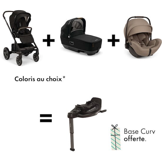 Offre Nuna : Base Curv OFFERTE pour l'achat d'une Poussette Mixx Next + Nacelle auto Cari Next + Siège auto Arra Flex   de Nuna