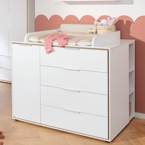 Lieven Commode 4 tiroirs 3 compartiments 1 porte  de Paidi Lieven Commode 4 tiroirs 3 compartiments 1 porte  de Paidi