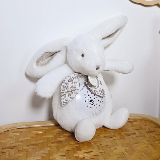 Veilleuse Lapin Musicale Projection mur avec chansons Douces Blanc  de Doudou et Compagnie