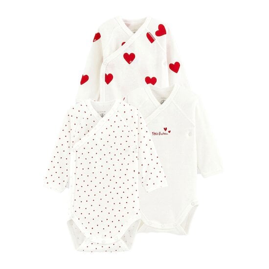 Lot de 3 bodies manches longues Petit Bateau - Garçon, Filles ou