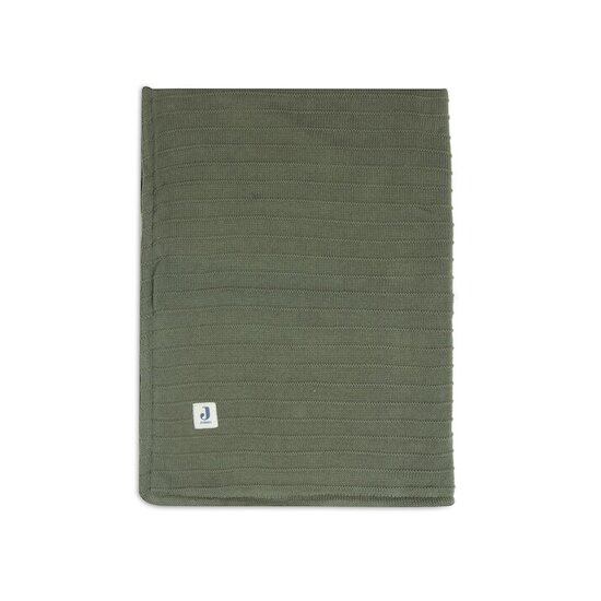 Pure Knit Couverture Berceau Leaf Green/Velvet 75 x 100 cm de Jollein