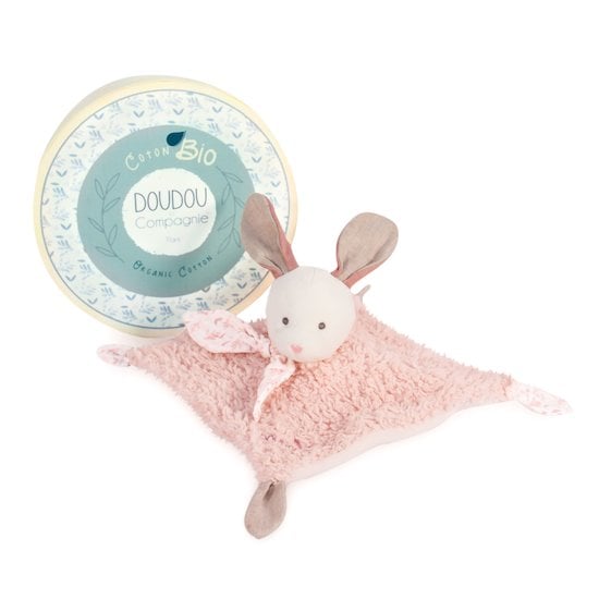 Doudou Botanic Doudou plat en coton BIO Lapin 25 cm de Doudou et Compagnie