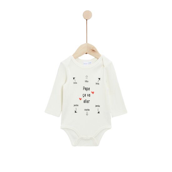 Body Annonce de Grossesse à Papa Écru 6 mois de P'tit bisou