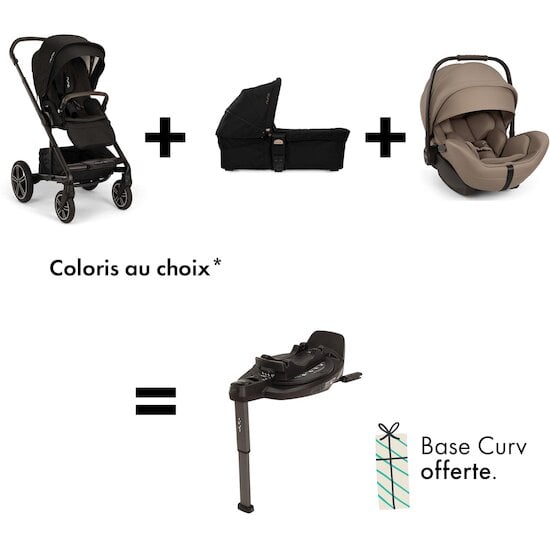 Offre Nuna : Base Curv OFFERTE pour l'achat d'une Poussette Mixx Next + Nacelle Mixx Next + Siège auto Arra Flex   de Nuna