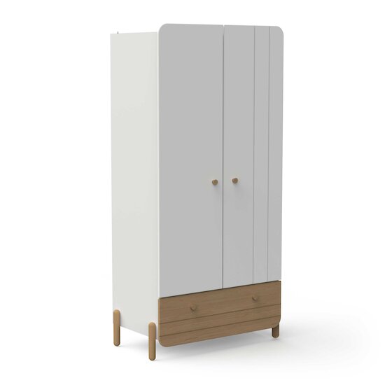 Edaj Armoire 2 portes + 1 Tiroir Blanc Chêne  de CBA Meubles Edaj Armoire 2 portes + 1 Tiroir Blanc Chêne  de CBA Meubles