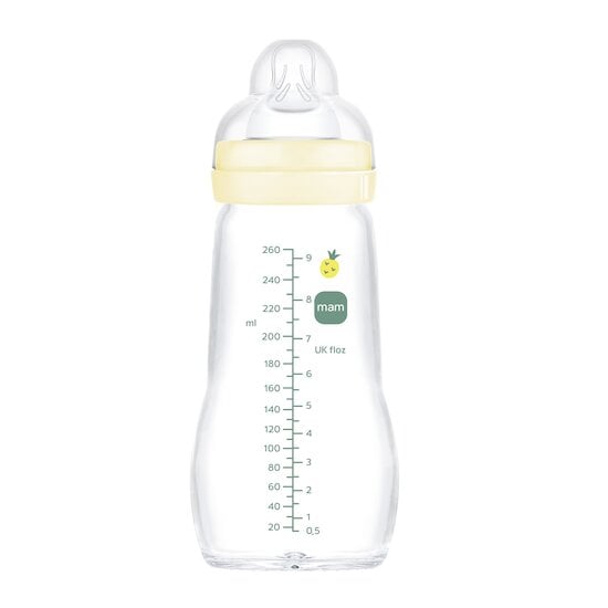 Biberon Verre Feel Good Ivory 260 ml de Mam