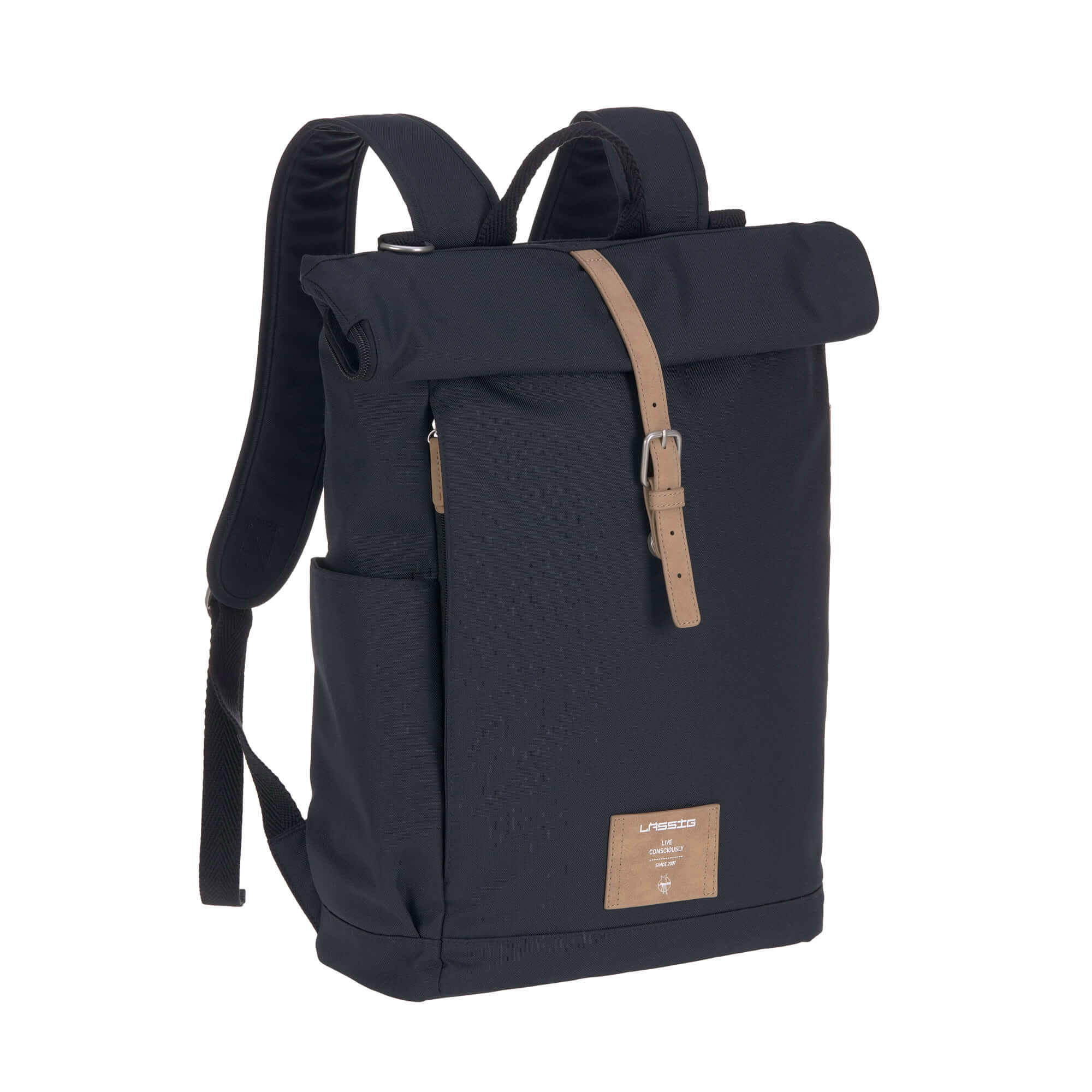 Sac à dos à langer Rolltop Bleu nuit de Lässig, Sacs à dos à langer : Aubert