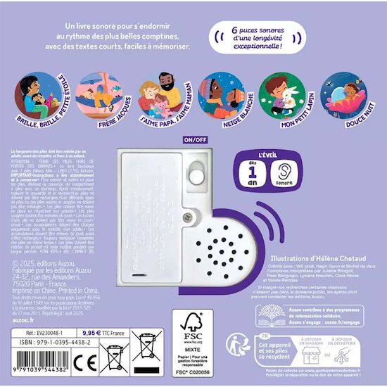 Mes premiers sonores - Mes comptines pour faire dodo   de AUZOU