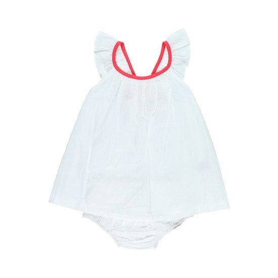 Set robe + bloomer collection Peps Girl Blanc 9 mois de Noukies