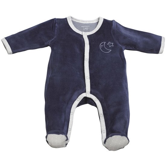Merlin pyjama en velours Bleu 3 mois de Sauthon Baby's Sweet Home