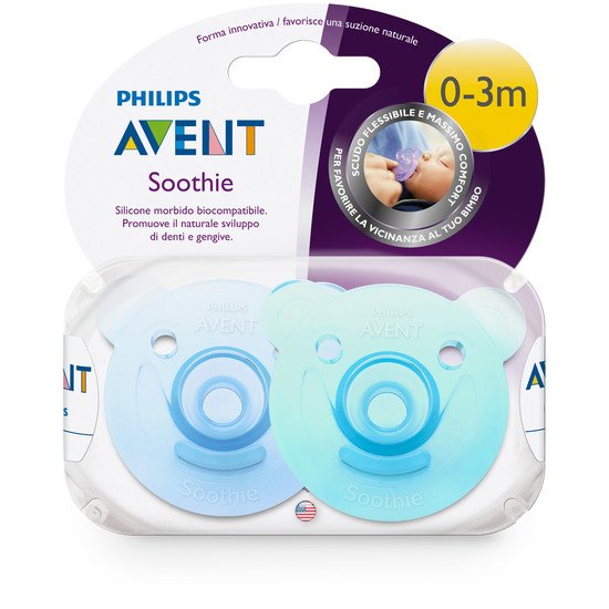 Sucette soothie Rose / Violet 0-3 mois de Philips AVENT, Sucettes : Aubert