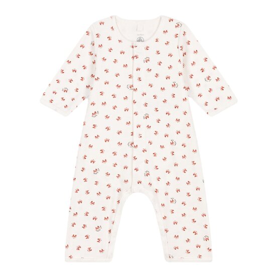 Bodyjama sans pieds bébé en coton Blanc marshmallow/blanc multico  de Petit Bateau