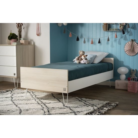 Happy lit junior 90x190 Acacia/Blanc  de Sauthon Baby's Sweet Home