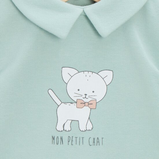 Body manches courtes Vert Sauge Pale  de P'tit bisou