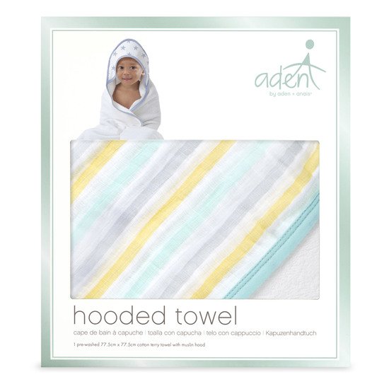 Cape de bain en éponge avec capuche mousseline