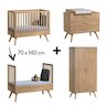 Chambre Nautis Complète : Lit évolutif 70 x 140 cm + Armoire + Commode + Plan à langer