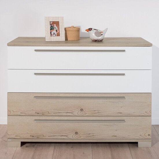 Carlo Commode 4 tiroirs 2 tiroirs blancs/2 tiroirs épicéa  de Paidi Carlo Commode 4 tiroirs 2 tiroirs blancs/2 tiroirs épicéa  de Paidi
