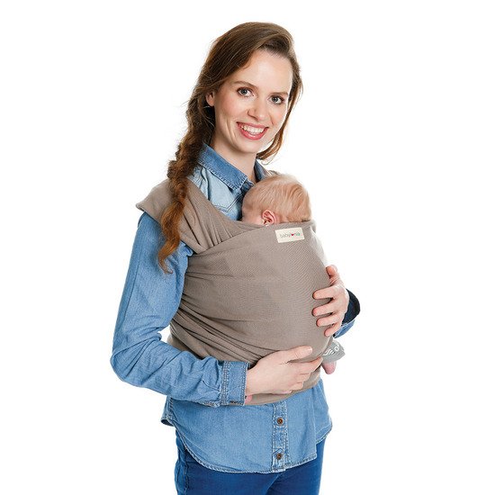 Écharpe de portage Tricot-Slen Organic extensible bio Taupe 540 cm de Babylonia