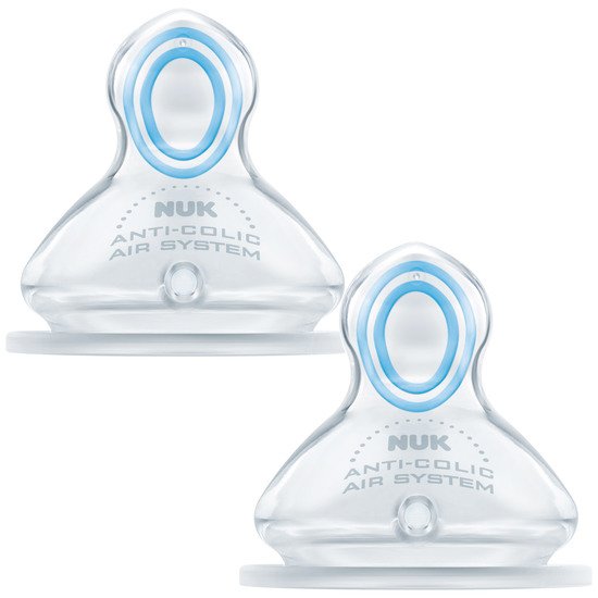 Lot de 2 tétines en silicone T2 Transparent L de Nuk