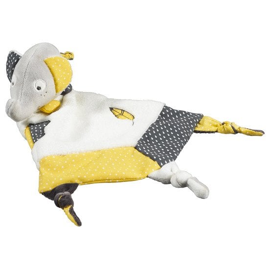 Babyfan doudou mouchoir Jaune / Gris  de Sauthon Baby Déco