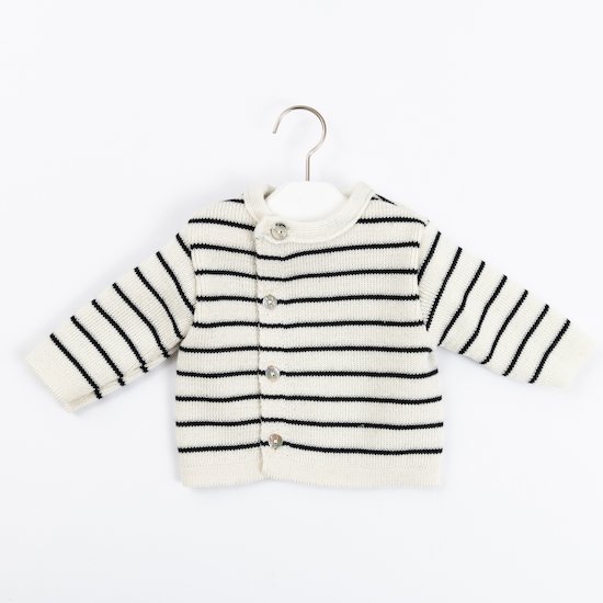 Cardigan Petits Marins Ecru/Marine 1 mois de La Manufacture de Layette Cardigan Petits Marins Ecru/Marine 1 mois de La Manufacture de Layette